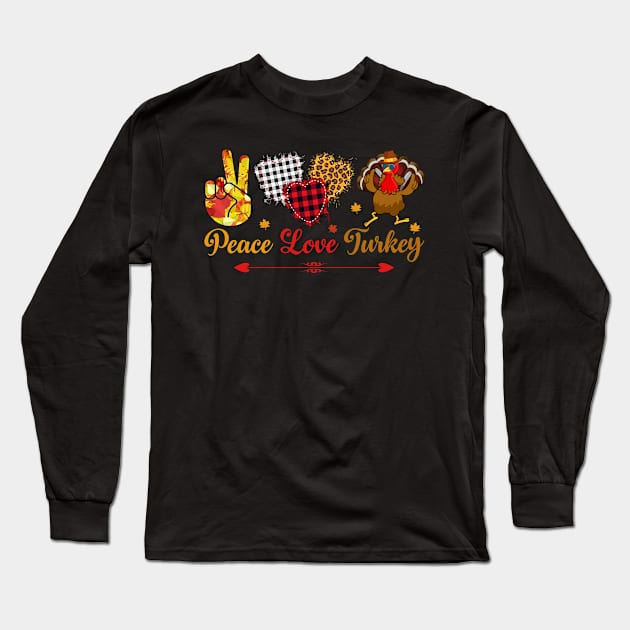 Peace love turkey Long Sleeve T-Shirt by little.tunny